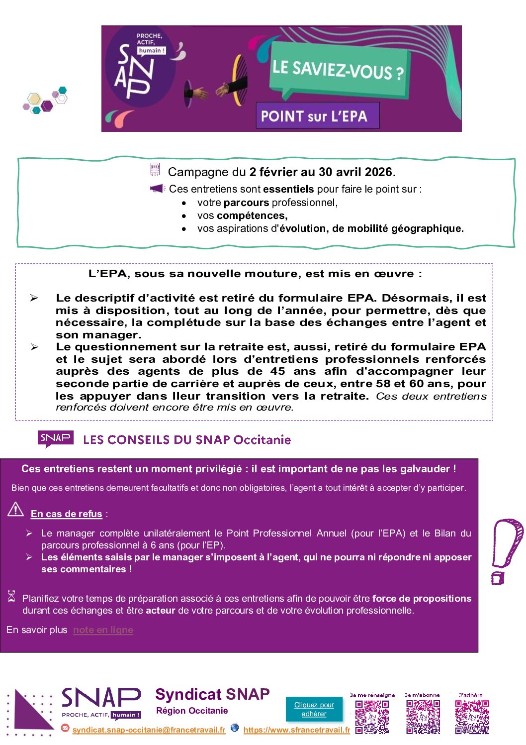 SNAP Occitanie - L'info utile en temps utile - EPA 2026