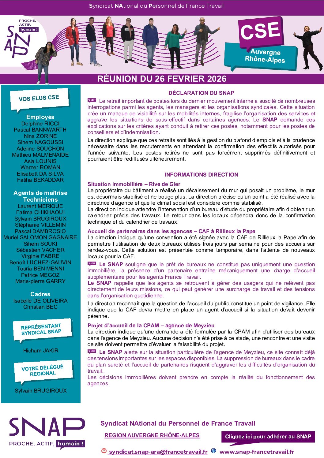 Réunion mensuelle de février 2026