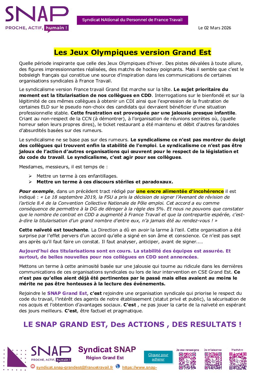 SNAP GE - Jeux olympique 020326 VD