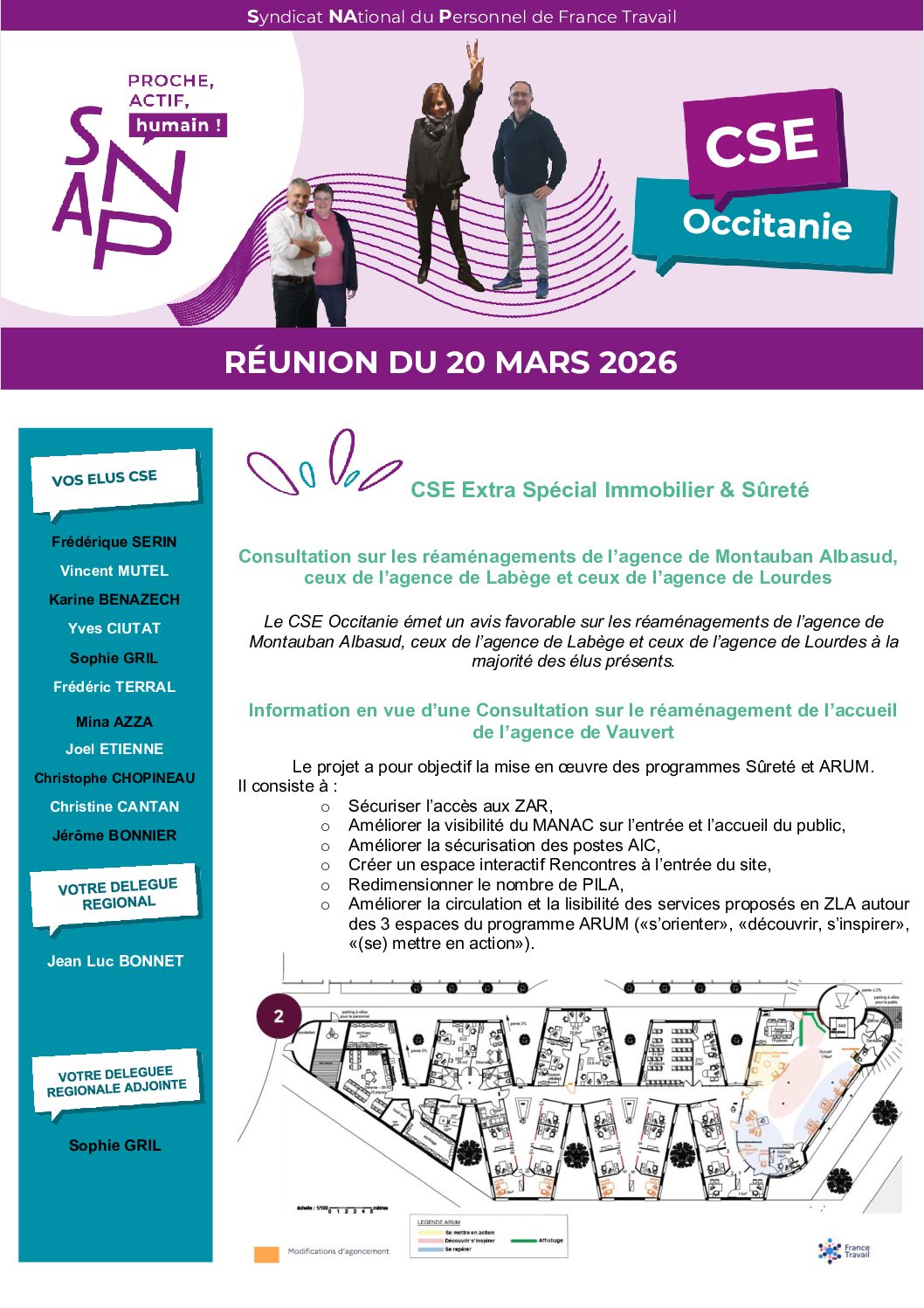 SNAP Occitanie - Réunion CSE du 20 mars 2026