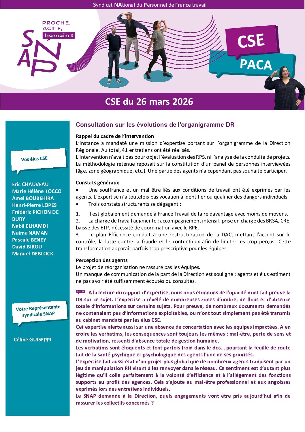 Flash CSE PACA - Mars 2026