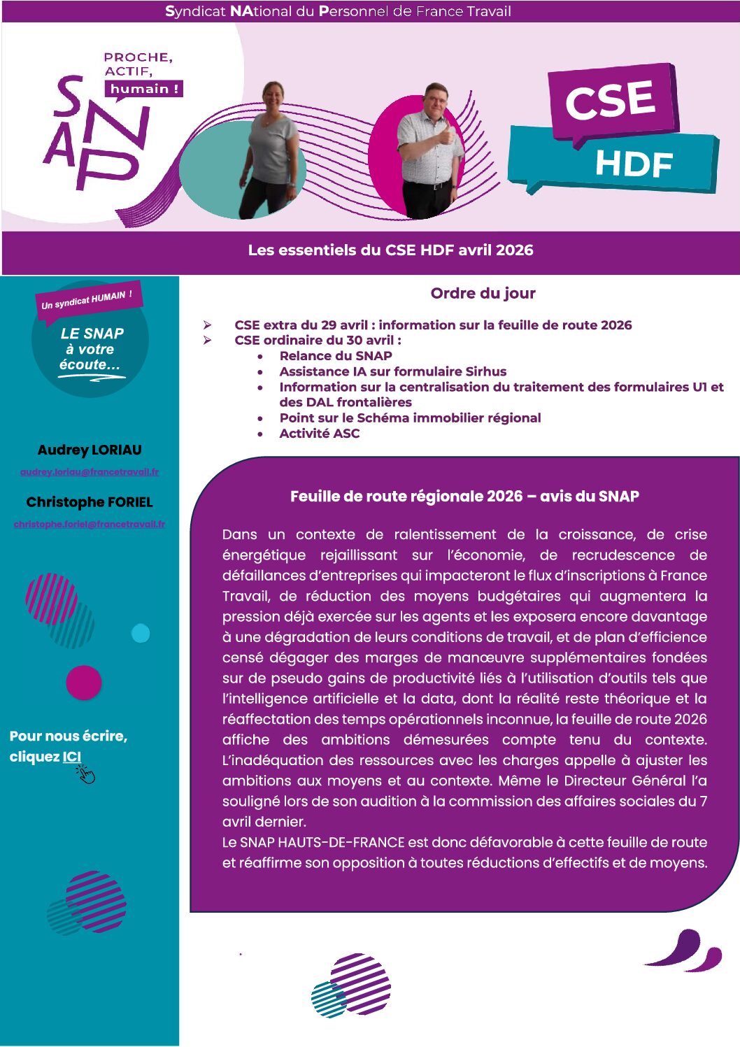 Essentiels SNAP CSE HDF avril 2026