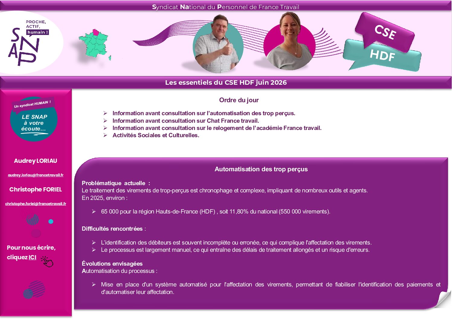 Essentiels SNAP CSE juin 2026 HDF