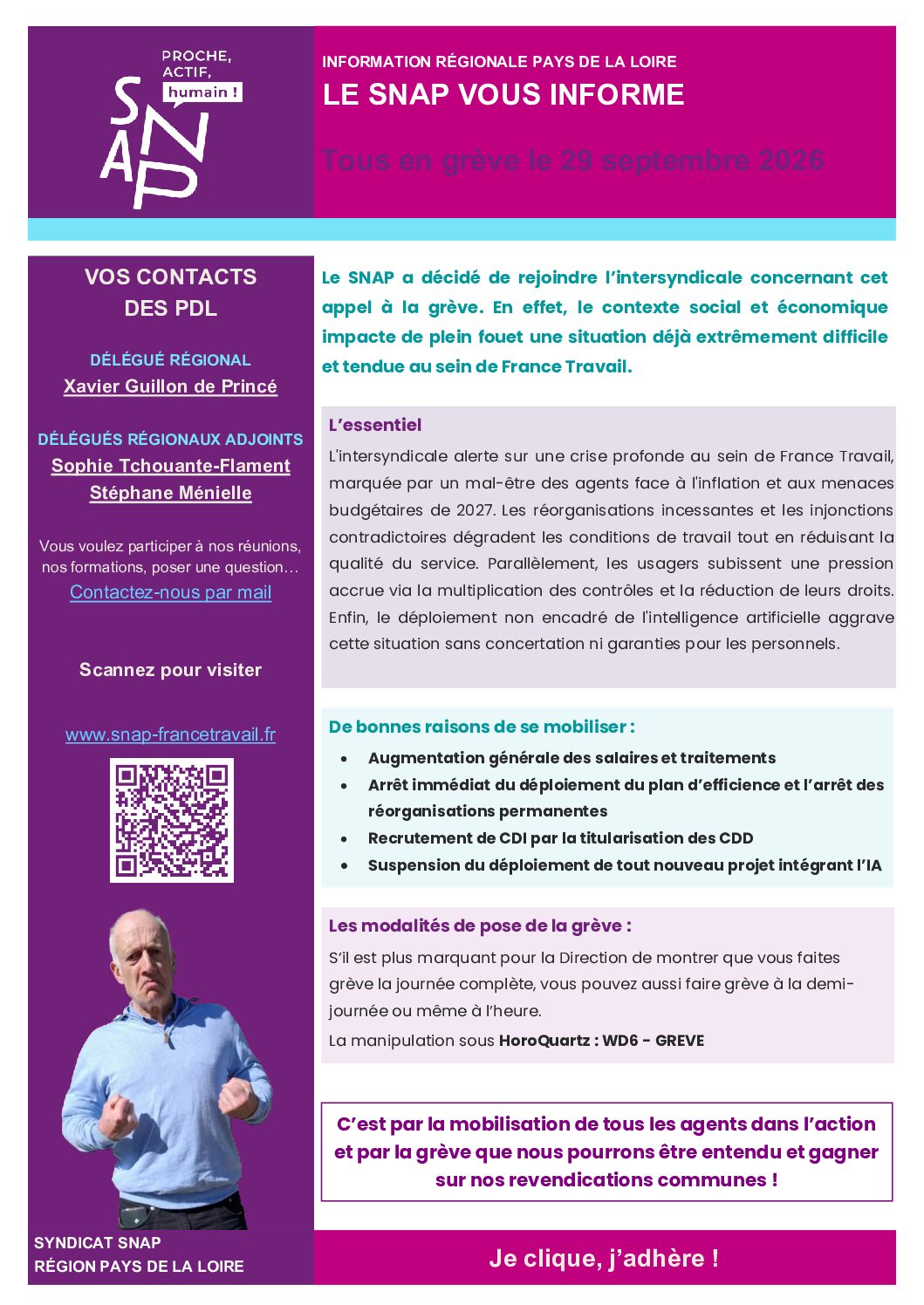 Le SNAP PDL appelle à la grève le 290926-2 Equipe du SNAP